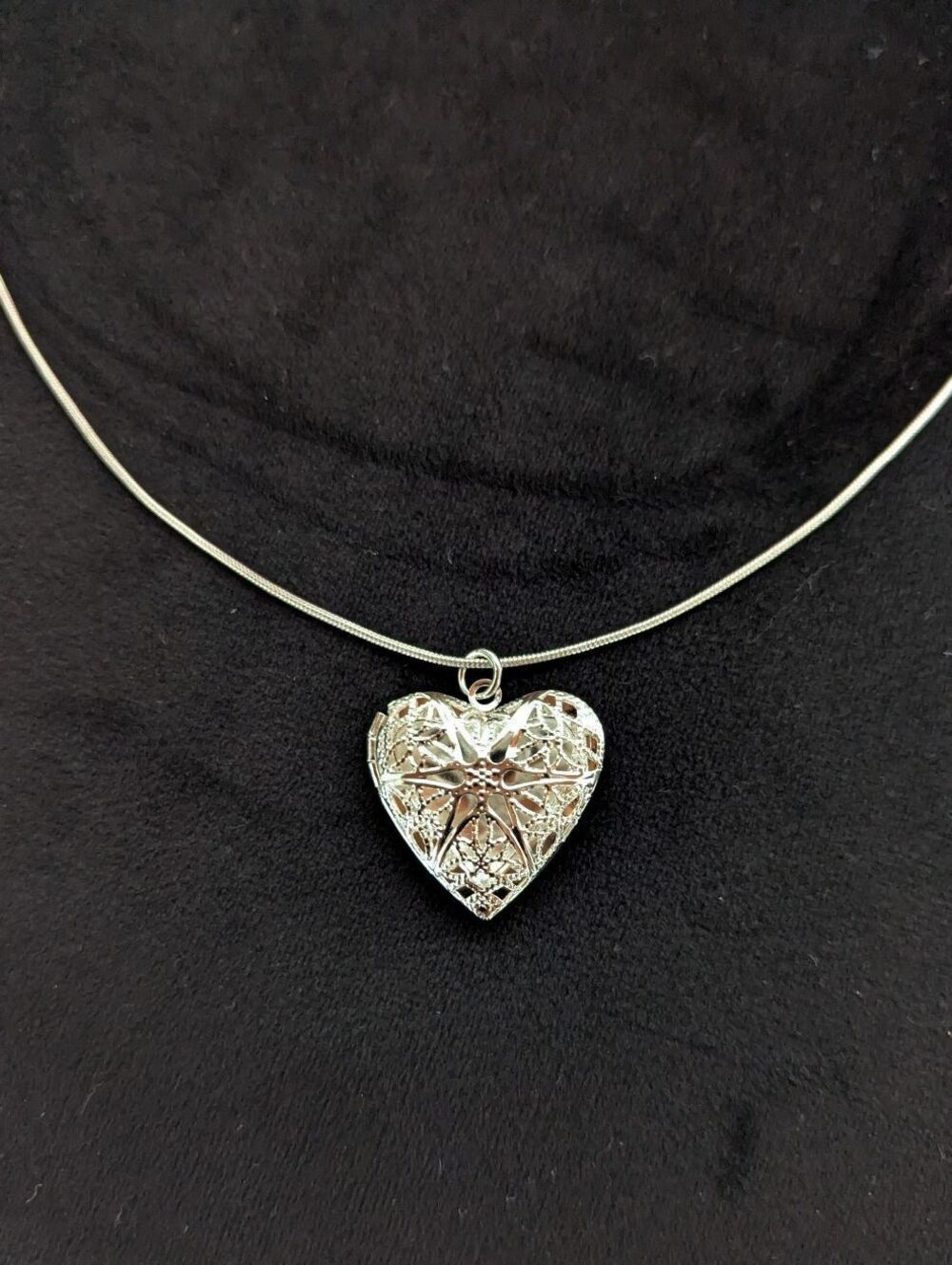 Sterling Silver 925 Heart Locket Necklace Pendant